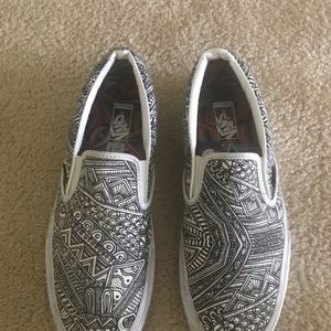 Mens Vans Slip On Canvas Shoe Size 9.5